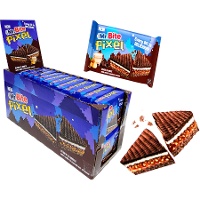 Mr Bitel Pixel van pure chocolade met hazelnootcrème 30 gr - 24 stuks