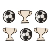 Suikerdecoraties van bekers en ballen - 6 stuks