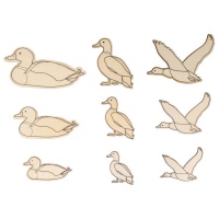 Assortiment van houten eendenfiguren - 15 stuks