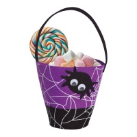 Paarse vilt spinnenweb mand van 25 cm