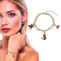 Gouden kerstfiguren armband - 1 stuk
