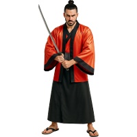 Rood Samurai Krijger Kostuum voor Mannen