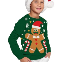 Kinder Kersttrui met peperkoekmannetje