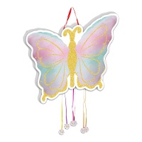 Glitterende vlinder pinata van 49 x 35 cm