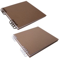 Kraft album met witte bladzijden en onderbroken spiraal van 21 x 20 cm - Artis decor - 1 stuk