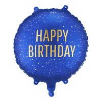 Happy Birthday folieballon, gekleurd - 1 stuk
