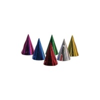 Metalen feesthoedjes in diverse kleuren - 6 stuks