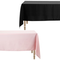 Tafelkleed van 3,00 x 1,80 m in zwarte of roze stof - 1 stuk