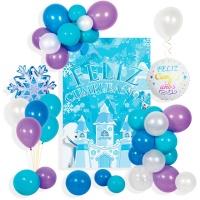 Ballonnenkit en bord met IJsprinses - 43 stuks