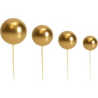 Gouden gemengde ballen taarttopper - 20 stuks
