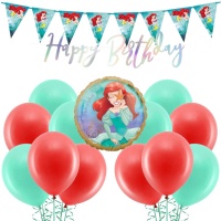 Pakket met decoratie voor een De Kleine Zeemeermin-feest - stukken