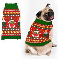 Kersttrui met rendier voor honden