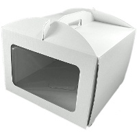 Doos van 35 x 35 x 16 cm voor taart met handvat en venster - Azucren