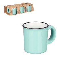 Effen mok van 100 ml met rand - 6 stuks