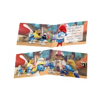 Smurf Uitnodigingen - 6 stuks