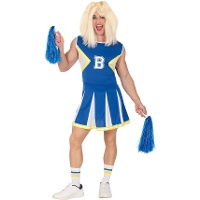 Blauw cheerleader kostuum voor mannen