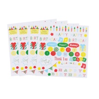 Stickers met verjaardagsboodschappen - 4 vellen