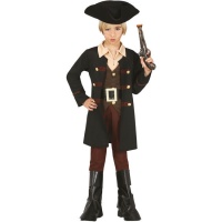 Zwart en bruin piratenkostuum voor kinderen