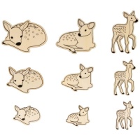 Geassorteerde houten hertjesfiguren - 18 stuks