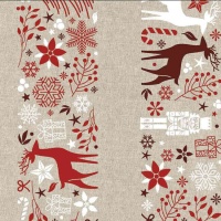 Canvas stof Recycled Rood Kerstmis - Katia