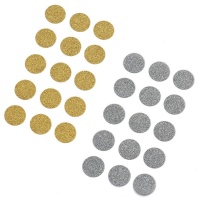 Glitter cirkelvormen stickers van 2,6 cm - 15 stuks