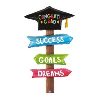 Congrats Grad Signaalballon 91 x 221 cm - Grabo