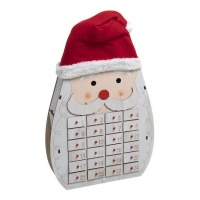 Houten adventskalender van de Kerstman 49 x 5,5 x 31 cm