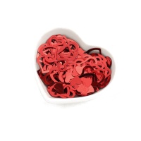 Metallic rode hartjesconfetti van 20 gr