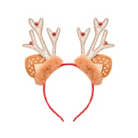 Rendier diadeem met haar en belletjes