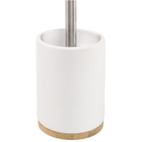 Witte en bamboe toiletborstelhouder
