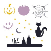 Halloween stencil sjabloon 2 van 13 x 13 cm - Artis decor