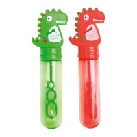 Gekleurde dinosaurus bellenblaas 11 x 7 cm - 2 stuks