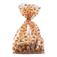 Feestzakjes voor snoep met pompoenen 24,1 x 10 cm - 20 stuks