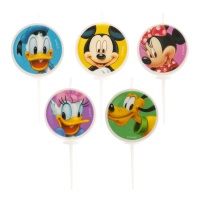 Mickey verjaardagskaarsen van 3 cm - 5 stuks