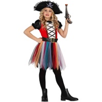 Piratenkostuum met meerkleurige rok voor meisje