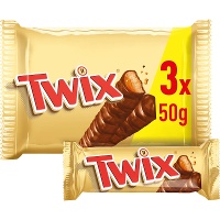 Twix chocoladereep met melk en karamel van 50 gr - 3 stuks