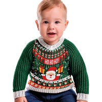 Kersttrui met Santa Claus Ho Ho Ho voor baby