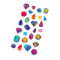 Multicolor diamantvormige 3D-stickers - 1 vel