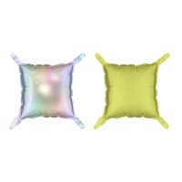 Globo voor decoratief paneel van 35 x 35 cm iriserend en geel - 4 stuks