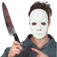 Halloween moordenaar masker en mes