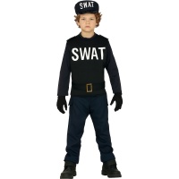 Zwart kinder SWAT-kostuum