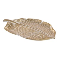 Leeggoedhouder gouden blad 35,5 x 16 cm - DCasa