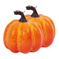 Decoratieve kleine pompoenen van 10 cm - 2 stuks