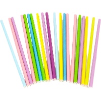 Gekleurde regenboog papieren rietjes - 20 stuks