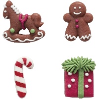 Assortiment kerst-suikerfiguurtjes 3,5 cm - Dekora - 48 stuks