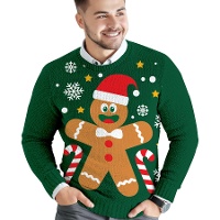 Kersttrui voor heren met peperkoekmannetje