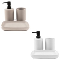 Set van effen kleurige badkameraccessoires - 3 onderdelen