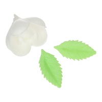 Witte tulp wafer bloemen en bladeren - FunCakes - 12 stuks