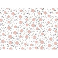 Witte boekbindstof met bloemen 32 x 45 cm - Artis decor
