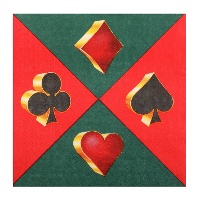 Groene Casino Servetten van 16,5 x 16,5 cm - 20 stuks